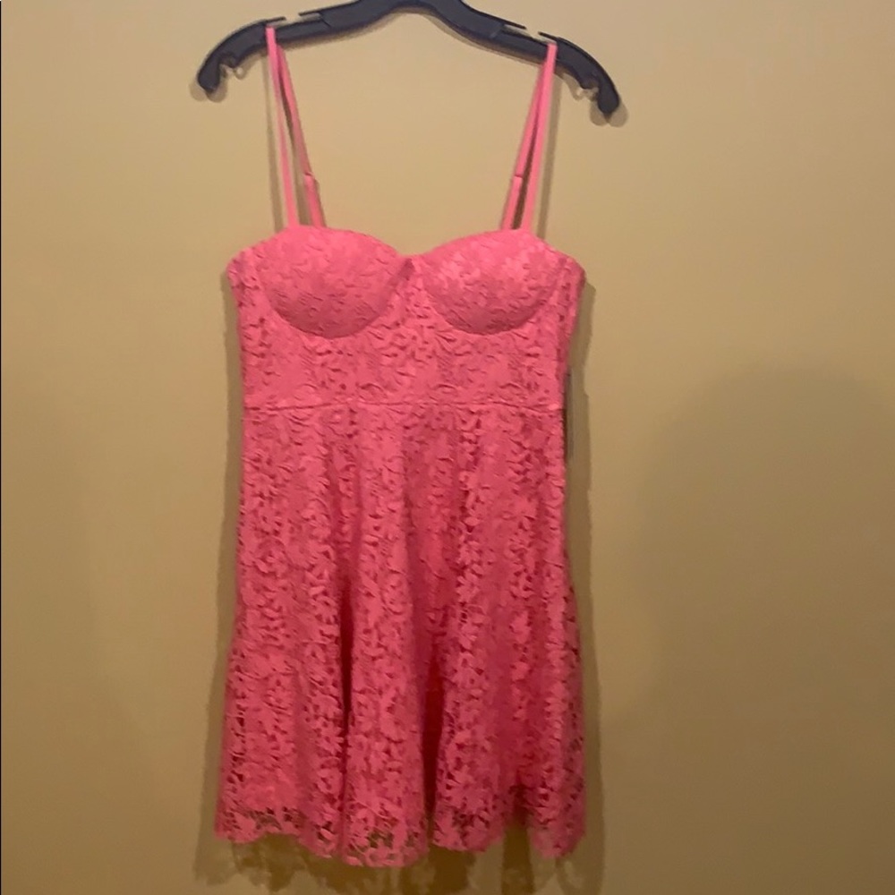 Pink bustier sundress